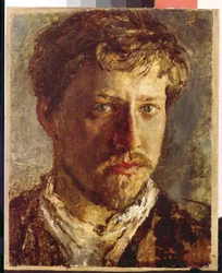 Selvportræt. (Selvportræt). Maleri af Valentin Alexandrovich Serov (1865-1911), olie på lærred, ca. 1880. Russisk kunst