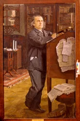 Portræt af komponisten Alexander (Alexander) Serov (1820-1871). Maleri af Valentin Alexandrovich Serov (1865-1911), olie på lærred