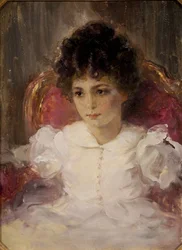 Portræt af Tatyana Sergeevna Khokhlova, Botkina 1897-1985 som barn