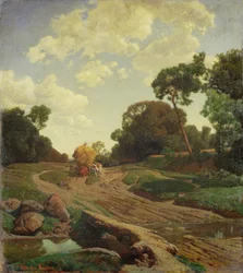 Landskab med høvogn, c.1858