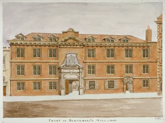 Forfra af Blackwell Hall, City of London, 1806