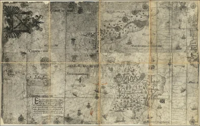 Kort over den vestlige halvkugle fra 1551 af Sancho Gutiérrez