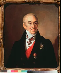 Portræt af Sergei Kushnikov (1767-1839), russisk politiker - Portræt af Sergei Kushnikov - Maleri af Vasili Andreyevich Tropinin (Vassili Tropinin) (1776-1857), olie på lærred