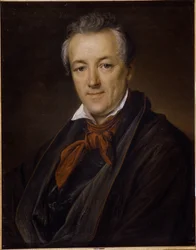 Portræt af maleren Pyotr (Piotr) Fyodorovich Sokolov (Pierre Sokolov) (1791-1848) (Portræt af maleren P.F.Sokolov). Maleri af Vasili Andreyevich Tropinin (Vassili Tropinin) (1776-1857), olie på lærred