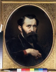 Selvportræt. Maleri af Vasily (Vasily) Grigoryevich Perov (1834-1882), olie på lærred