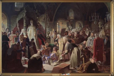 Den gamle troende (gammeltroende) Pave Nikita Poustosviat (eller Nikita Dimitriovich Dobrynine, død i 1683) diskuterede med patriarken af ​​Moskva, Joachim (1620-1690), om spørgsmålet om troen i nærværelse af regenten Sophia Alexeievna Romanova ( 1657-1704