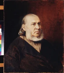 Portræt af forfatteren Sergei Timofeievich Aksakov (1791-1859). Maleri af Vasili (Vasili) Grigorievich Perov (1834-1882), olie på lærred. russisk kunst