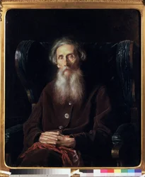 Portræt af forfatteren og leksikografen Vladimir Dahl (1801-1872). Maleri af Vasili (Vasili) Grigoryevich Perov (1834-1882), olie på lærred