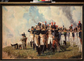 Napoleon Bonaparte (1769-1821) på højderne af Borodino (Slaget ved Moskva, 7. september 1812, russisk felttog) (Napoleon på Borodino-højderne) - Maleri af Vasili Vasilyevich Vereshchagin (Vassili Vereshchagin) (180442-1904), olie på dig