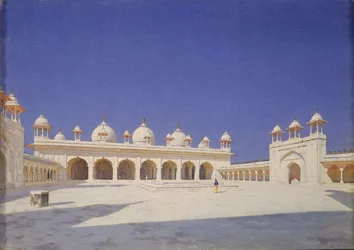 Perlemoskéen Moti Masjid i Det Røde Fort i Agra, 1874-1876
