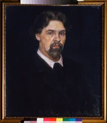 Autoportræt - Selvportræt - Maleri af Vasily Ivanovich Sourikov (Vasily Surikov eller Vasily Surikow) (1848-1916), olie på lærred