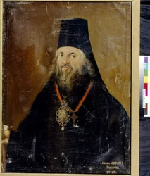 Portræt af Ambrosius, ærkebiskop af Vyatka Slobodskoy (1752-1809). Maleri af Vasily Kornilovich Lytkin (aktiv mellem 1793 og 1802), olie på lærred
