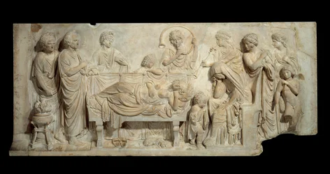 Funebre Bas relief marmor ceremoni i Venedig i begyndelsen af det 16. århundrede Paris, Louvre Museum