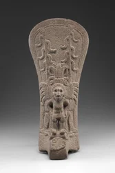 Palma med majsgud, der modtager et menneskeoffer, mellem 250-950 (basalt)