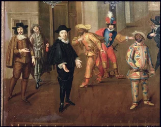 Italienske og franske komikere, der spiller i farcer, 1670 (detaljer) (se også 155316)