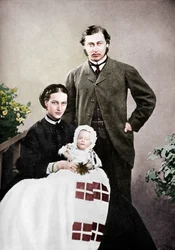 Prinsen og Prinsessen af Wales med spædbarnet Prins Albert Victor, 1864 1910