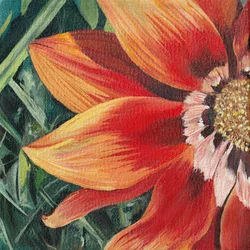 Strålende orange blomst