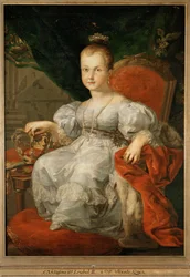 Dronning Isabel II som barn (maleri på lærred)