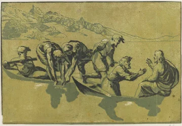 Det mirakuløse udkast til fisk efter Raphael, ca. 1540.