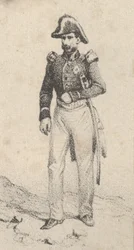 En soldat, midten af 1800-tallet.