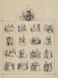 Augustin-Eugène Scribe med tegn, 1800-tallet.
