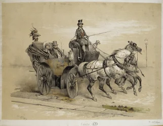 Caleche - Litografi af Adam, v.1840