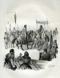 Interview i 1023 af Henri 2 (kendt som den lamme og den hellige, 973-1024), tysk kejser (hertug af Baviere og konge af Germanien) og Robert 2 den Pieux (970-1031), konge af Frankrig fra 996 til sin død. Robert var søn af Hugues Capet, hvis kroning i