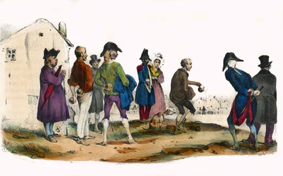 Martin, boldspilleren. I "" Album Grotesque, Choices of Outstanding Types", illustrationer af Victor Adam, Paris, omkring 1850.