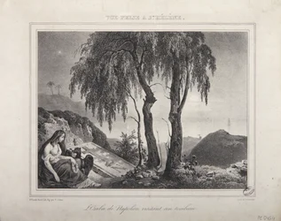 Skyggen af Napoleon besøger hans grav, udsigt over Saint Helena