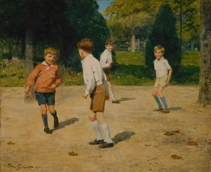 Boys Playing (olie på lærred)