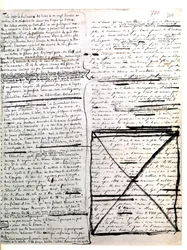 Autografisk side af "Les Miserables" af Hugo. 1845-1861 (dokumenter (breve))