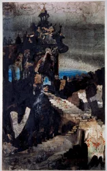 Les Orientales Tegning af en kuglepen, gouache og akvarel af Victor Hugo (1802-1885) 1855-1856. Paris, B.N.