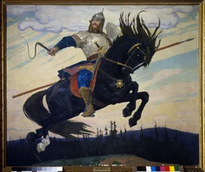 Ilya Muromets (Elie af Murom) (Ilya Muromets). Russisk legendarisk helt. Maleri af Viktor Mikhailovich Vasnetsov (1848-1926), olie på lærred