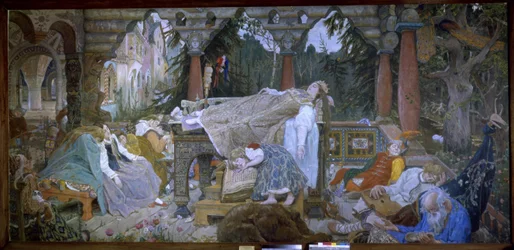 Tornerose (traditionel fortælling) - Tornerose - Maleri af Viktor Mikhaylovich Vasnetsov (1848-1926), olie på lærred