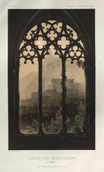 Malerisk arkitektur eller monumenter fra det 15. århundrede. Og XVI. Centuries: Chateaux of France of the XV and XVI Centuries: Pl. 54, vindue i et tidligere kloster (i Barcelona)