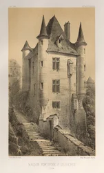 Malerisk arkitektur eller monumenter fra det 15. århundrede. Og XVI. Centuries: Frankrigs slotte i det XV og XVI århundrede: Pl. 60, Befæstet Hus i Uzerches (Corrère)