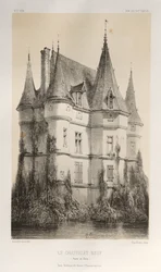 Malerisk arkitektur eller monumenter fra det 15. århundrede. Og XVI. århundreder: Frankrigs slotte i det XV og XVI århundrede: Pl. 67, Le Chastenet-Neuf Saône et Loire)
