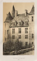 Malerisk arkitektur eller monumenter fra det 15. århundrede. Og XVI. Centuries: Chateaux of France of the XV and XVI Centuries: Pl.100, Château de Saligny (Alliers)