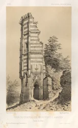 Malerisk arkitektur eller monumenter fra det 15. århundrede. Og XVI. århundreder: Chateaux De France fra det XV og XVI århundreder: Pl.3, Tårnet på slottet Montfort-l