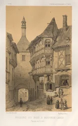 Malerisk arkitektur eller monumenter fra det 15. århundrede. Og XVI. Centuries: Chateaux De France fra det XV og XVI århundreder: Pl. 5, Træhus i Bourbon-Lancy (Saone Et Loire)