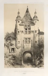 Malerisk arkitektur eller monumenter fra det 15. århundrede. Og XVI. Centuries: Chateaux De France fra det XV og XVI århundreder: Pl.7, Porten til Chateau d