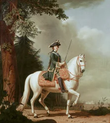 Tsarina Katharina II til hest, efter ... (maleri på lærred)