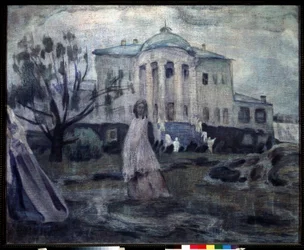 Fantomer (spøgelser). Peinture de Victor (Anden) Elpidiforovich Borisov Musatov (Borisov-Musatov) (1870-1905). Tempera Sir Toile