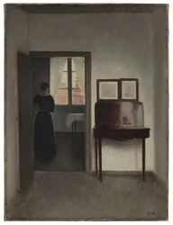 Interior with a Woman (Stue med en kvinde), ca. 1897 (olie på lærred)