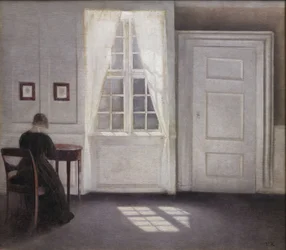 Interiør i Strand Street med solskin på gulvet, 1901