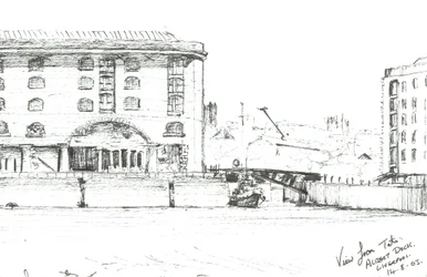 Albert Dock Liverpool, 2003, (Blæk på papir)