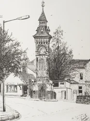 Clock Tower, Hay on Wye, 2007, (blæk på papir)