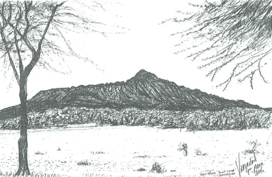 Bjerg fra bådklub ved søen Naivasha, Kenya; 2006