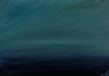 Ocean Twilight, 2017, (olie på lærredstavle)