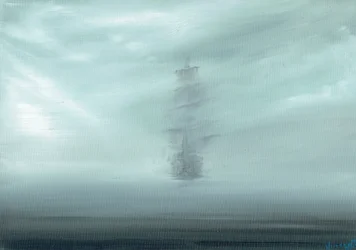 Pacific Dawn, 2017, (olie på lærredstavle)